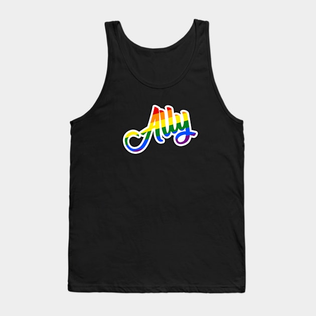 Cute Ally Rainbow Pride Flag Tank Top by jpmariano